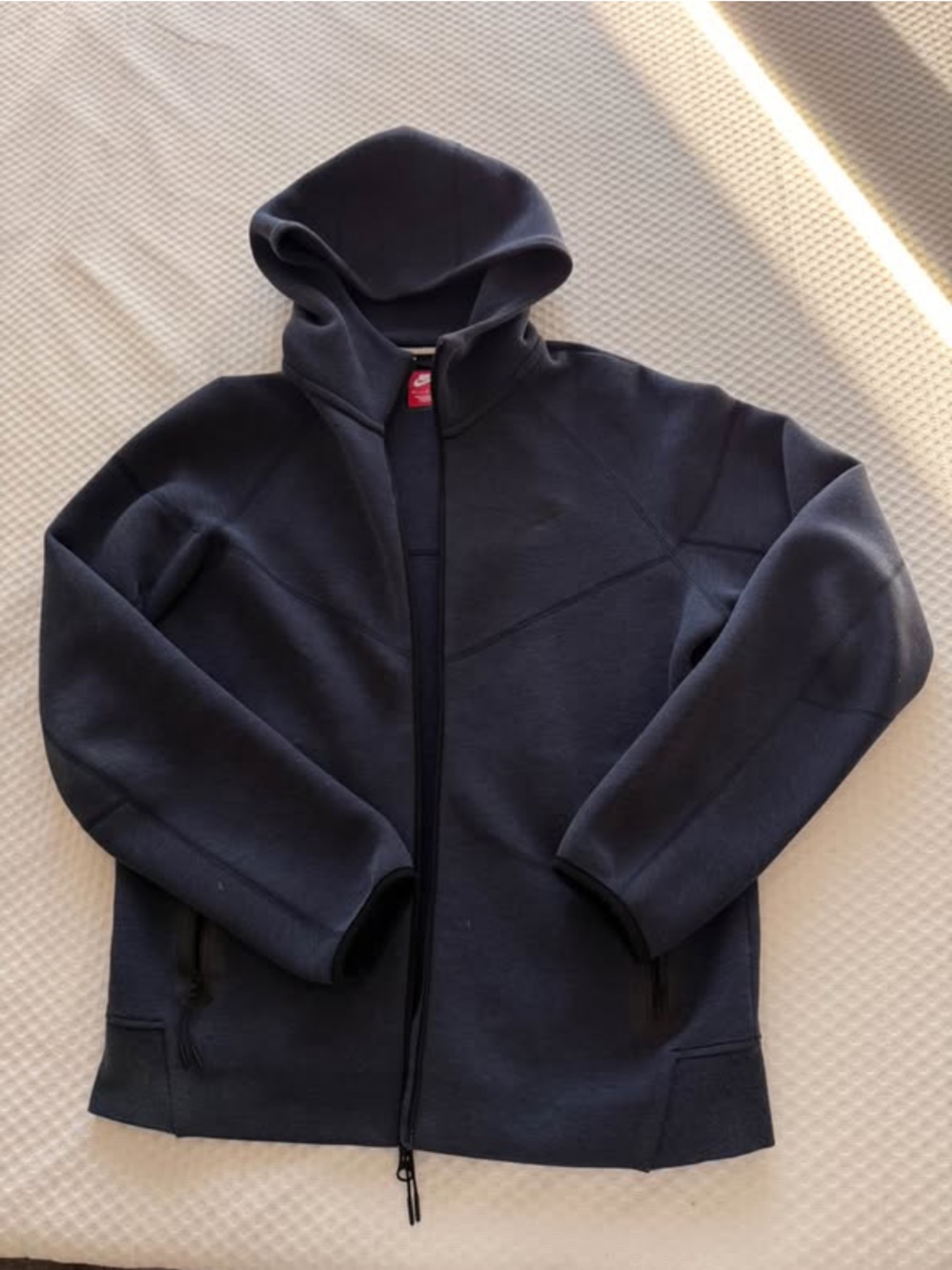 Nike Tech Navy Zip-Up Hoodie with Contrast Trim